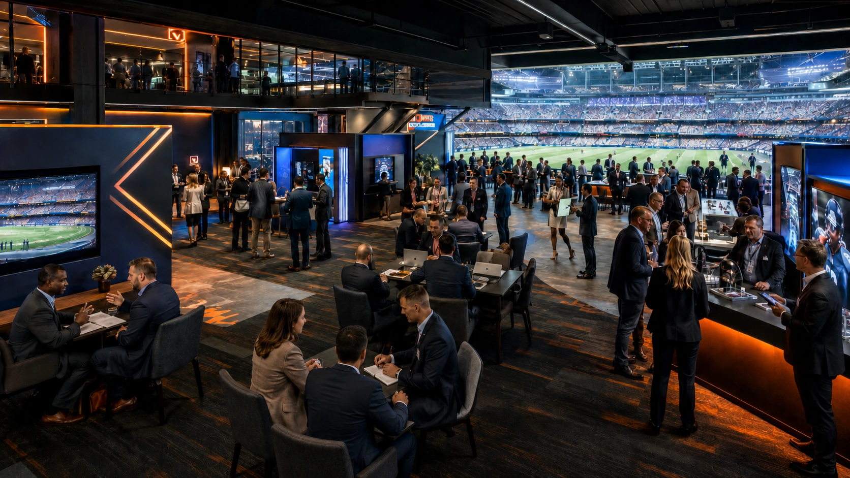 elite three person stadium meeting