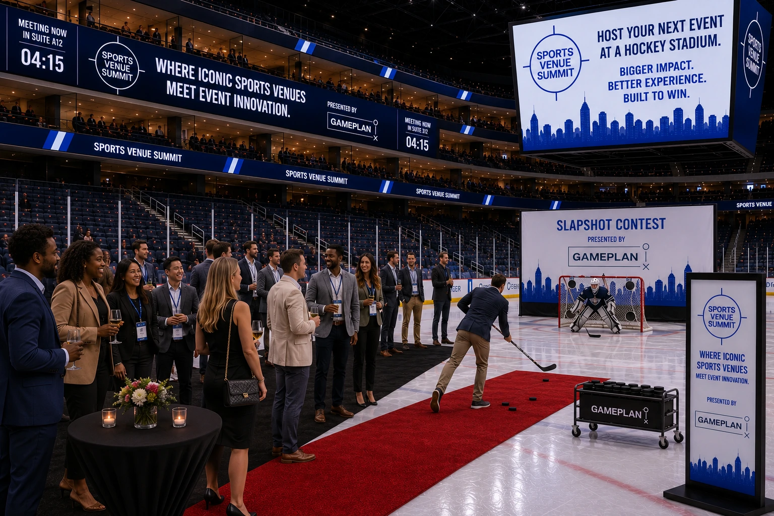 svs corporate event hockey rink